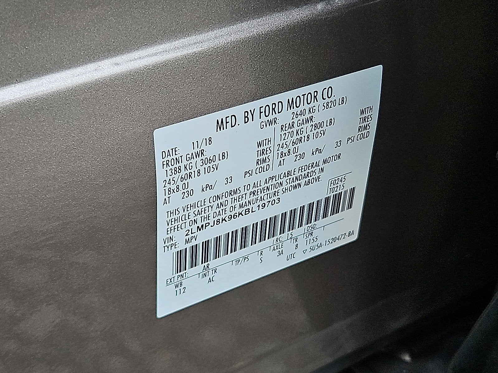 2019 Lincoln Nautilus Select