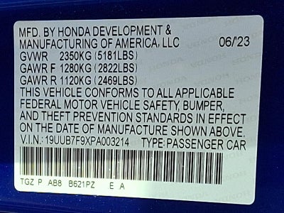 2023 Acura TLX Type S w/Performance Tire SH-AWD