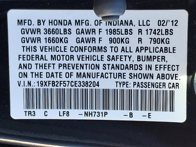 2012 Honda Civic Sedan LX Automatic