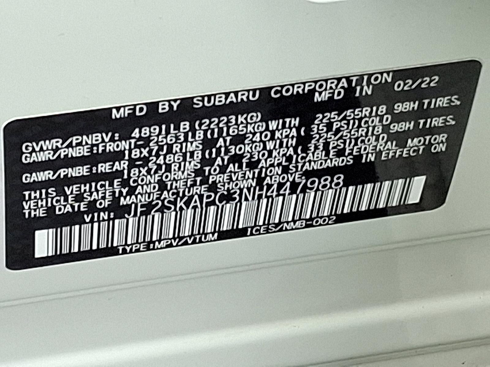 2022 Subaru Forester Limited CVT