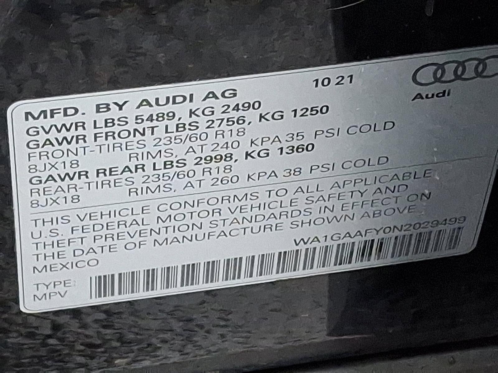 2022 Audi Q5 S line Premium 45 TFSI quattro