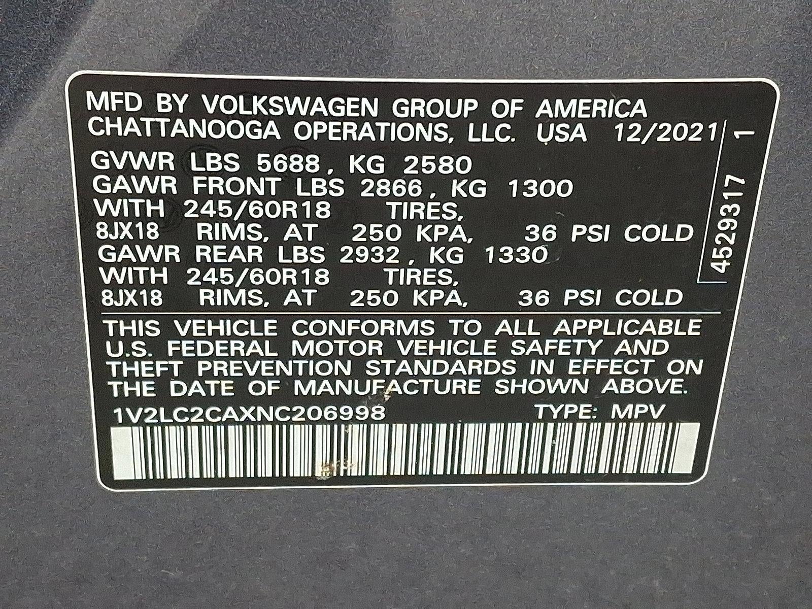 2022 Volkswagen Atlas Cross Sport 2.0T SE 4MOTION