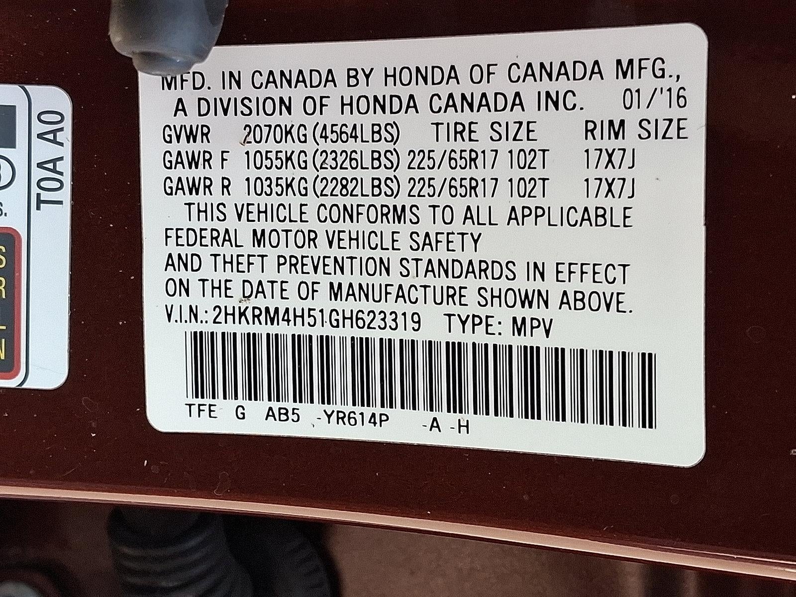 2016 Honda CR-V EX AWD