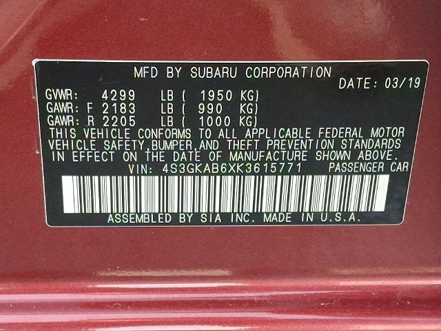 2019 Subaru Impreza 2.0i