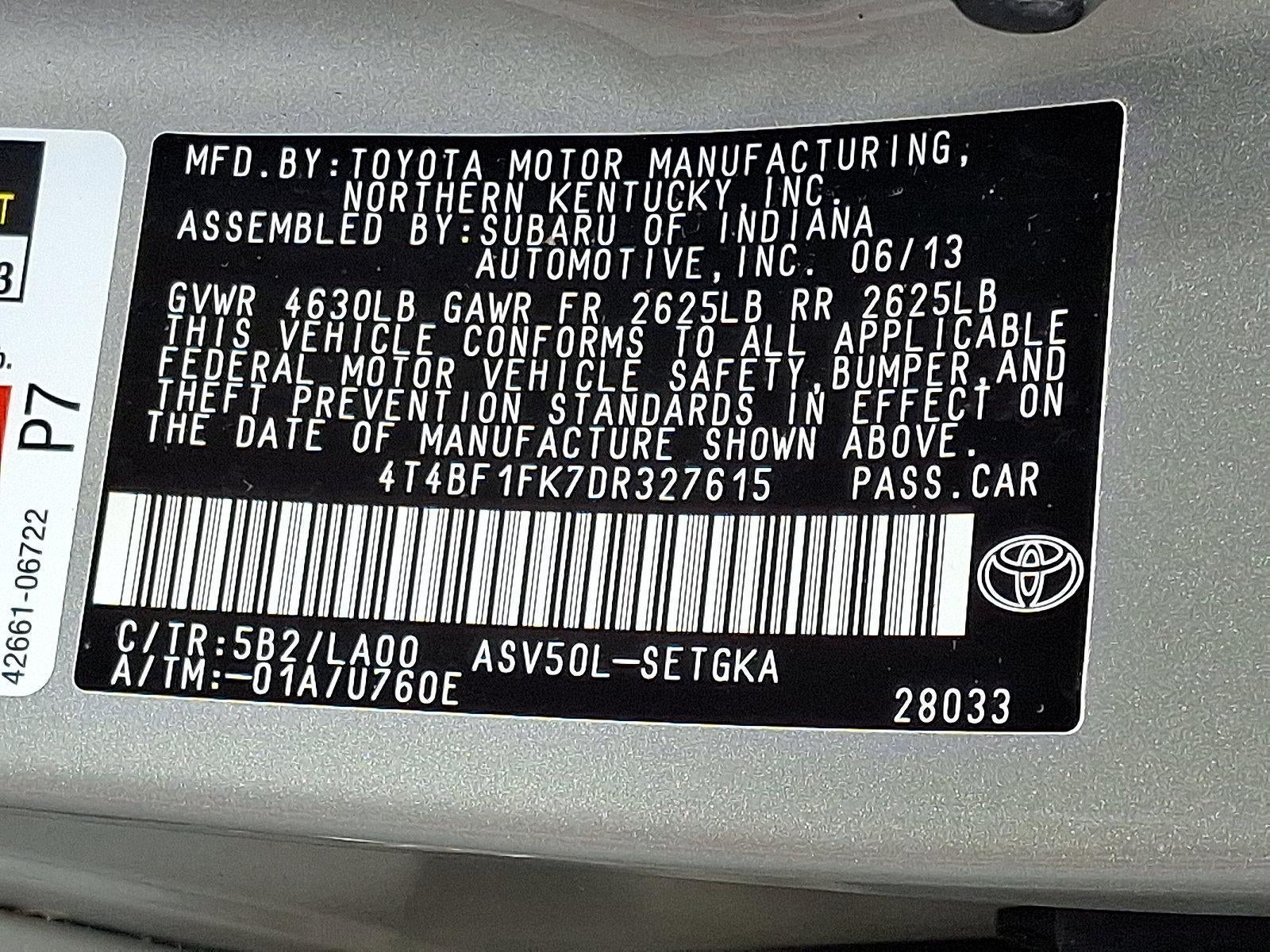 2013 Toyota Camry 4dr Sdn I4 Auto XLE (Natl)