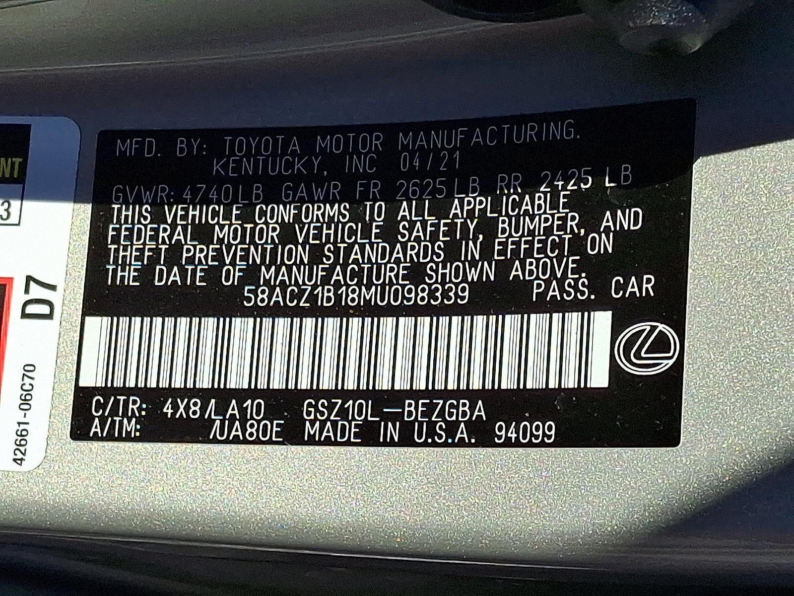 2021 Lexus ES 350 FWD