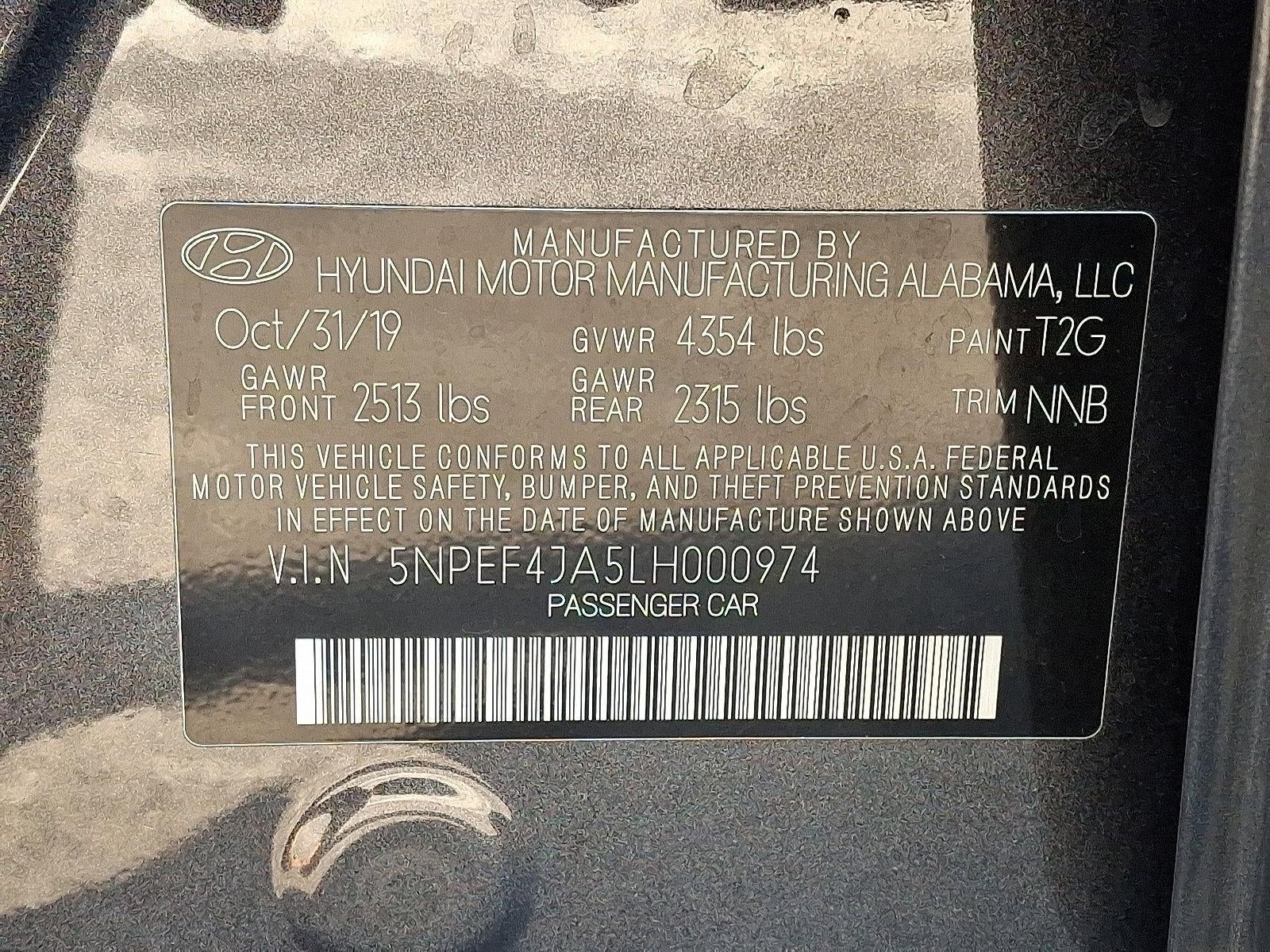 2020 Hyundai SONATA SEL 2.5L