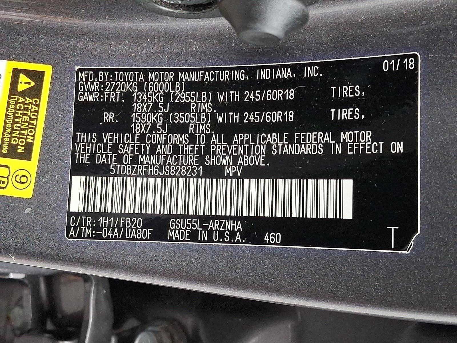 2018 Toyota Highlander LE V6 AWD (SE)