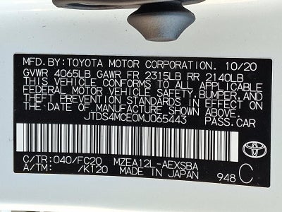 2021 Toyota Corolla SE CVT (Natl)