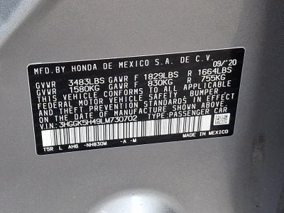 2020 Honda Fit LX CVT