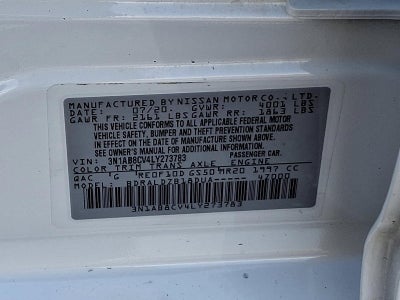 2020 Nissan Sentra SV CVT