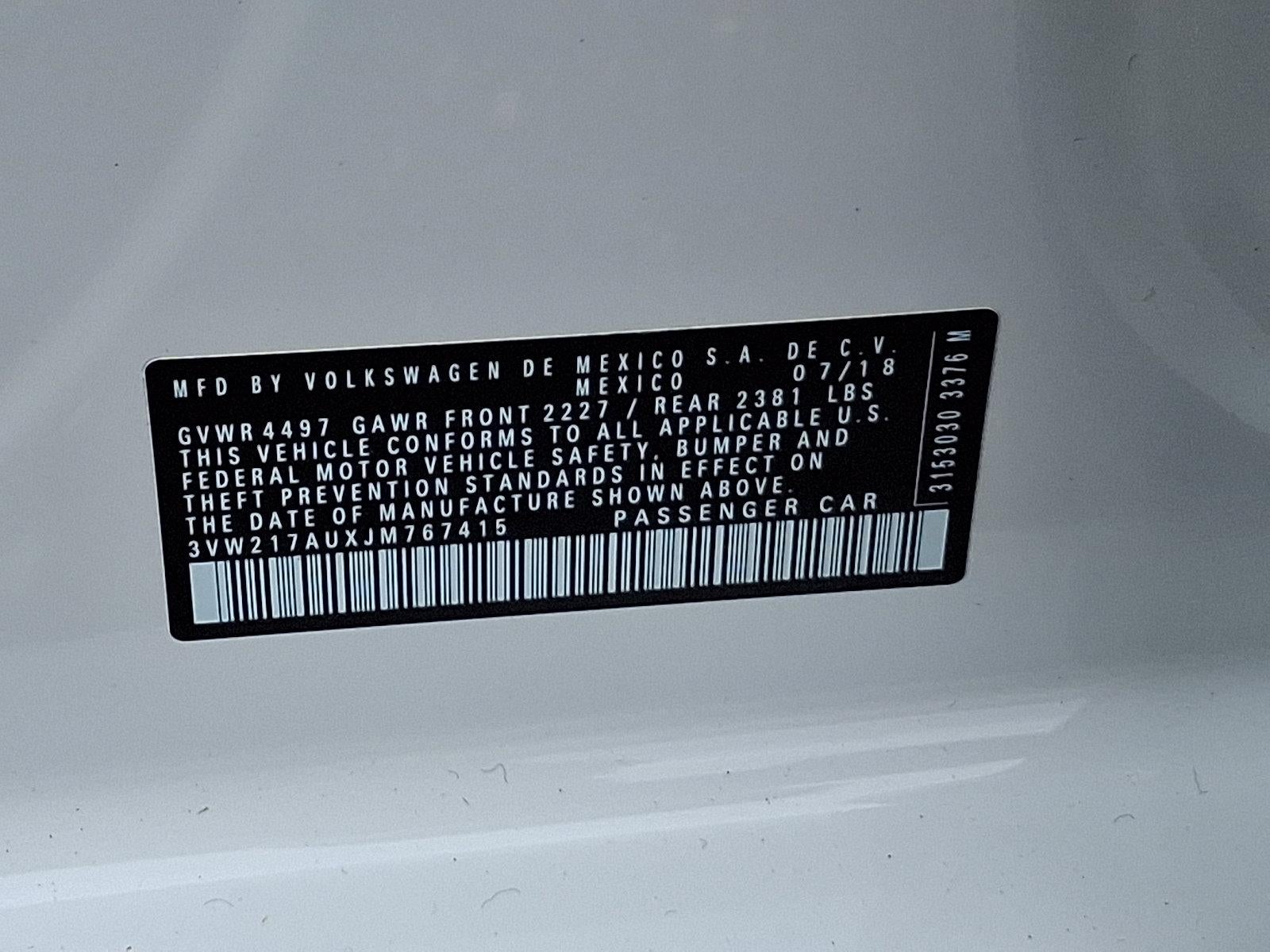 2018 Volkswagen Golf SportWagen 1.8T S Manual 4MOTION