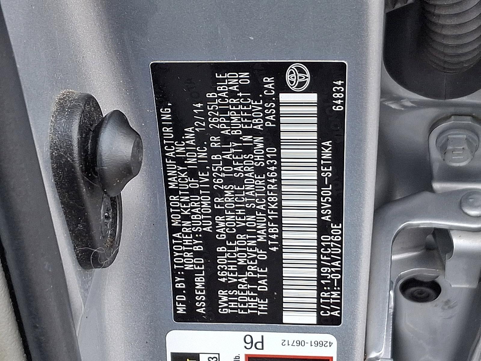 2015 Toyota Camry 4dr Sdn I4 Auto LE (Natl)