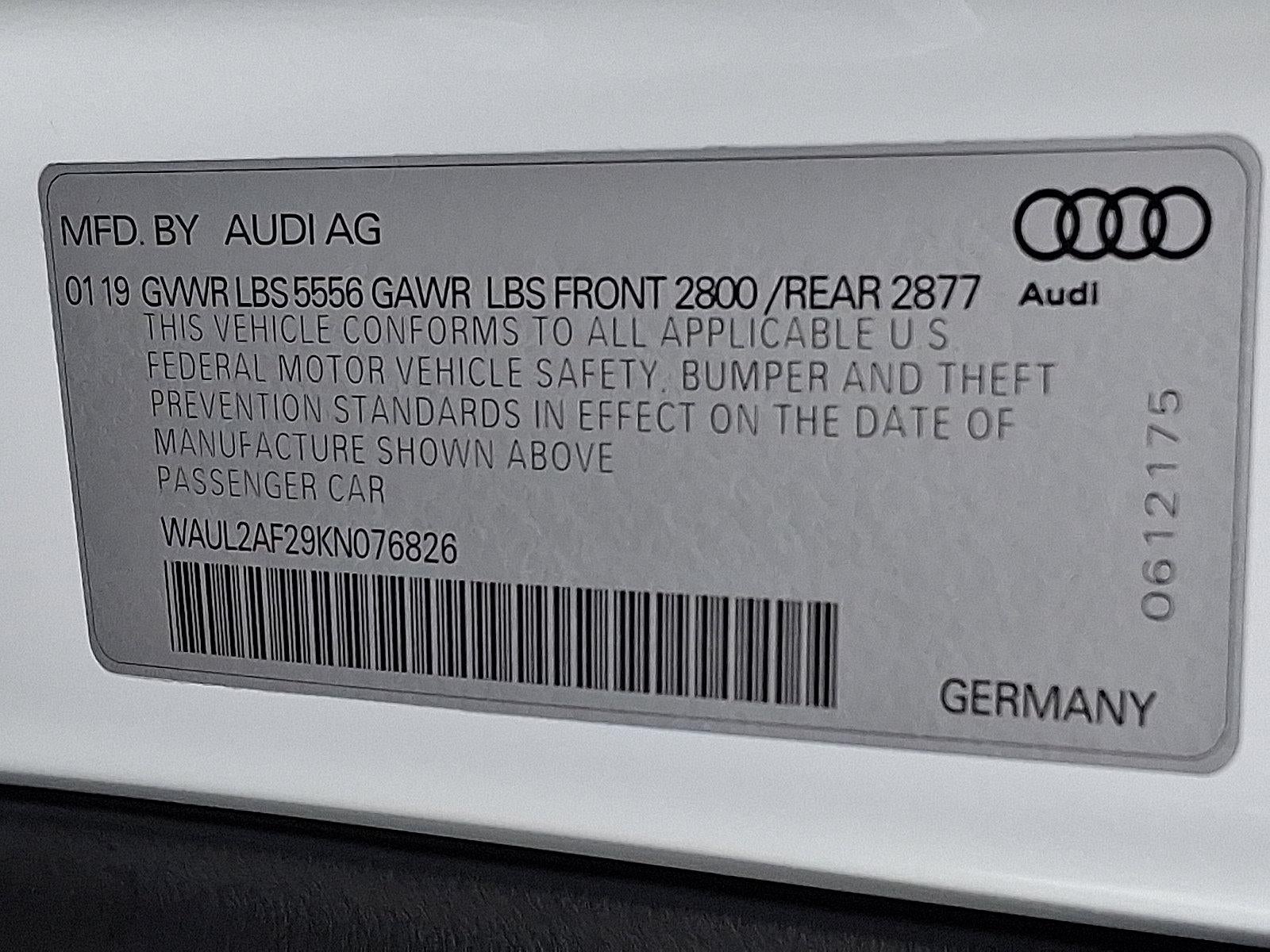 2019 Audi A6 Premium Plus 55 TFSI quattro