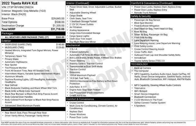 2022 Toyota RAV4 XLE AWD (Natl)