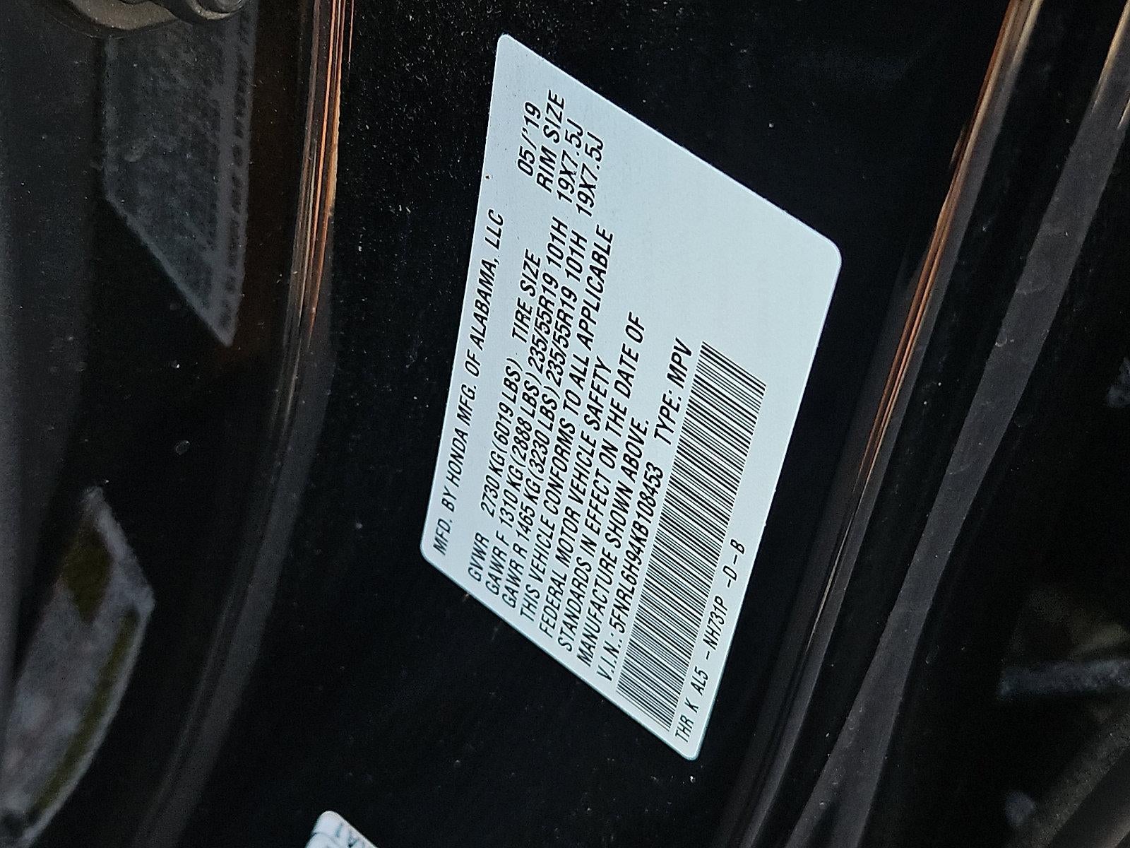 2019 Honda Odyssey Elite Auto