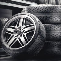 new tires stacked up