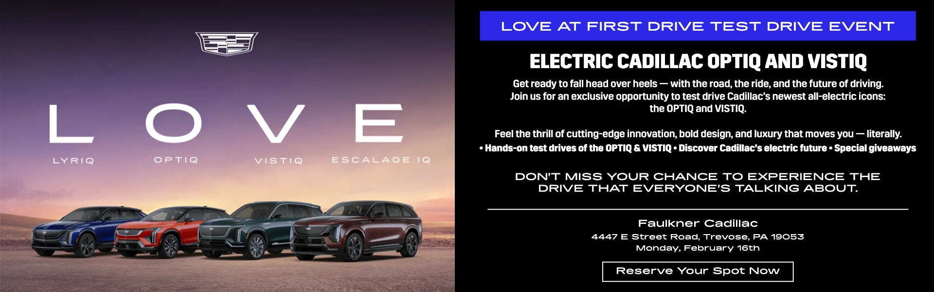 LOVE AT FIRST DRIVE TEST DRIVE EVENT